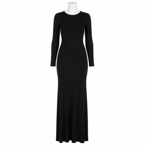 Topshop Dresses & Skirts - Topshop Black Ribbed Bodycon Maxi Dress - Size 6